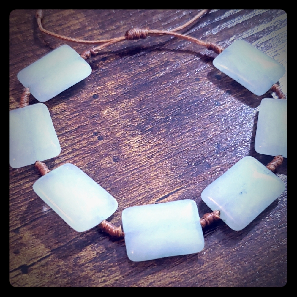 Boho light blue bracelet, stone sky blue bracelet